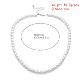 Men's Imitation-Pearl Beaded Choker Necklace