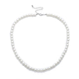 Men's Imitation-Pearl Beaded Choker Necklace
