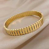 316L Stainless Steel 18K Bangles Bracelet for Men Women