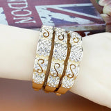 Sunspicems Women Bracelet Crystal Wedding Cuff Bracelet Bijoux