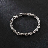 6MM Rope Chain Bracelet 18k Plated Stainless Steel Punk Rock Jewelry