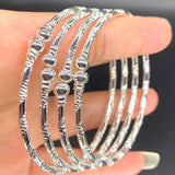 3mm Dubai woman bracelet and bangles Ball Africa Sliver Bangles Indian Bangles