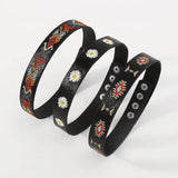 Personality Embroidery Choker for Women Punk Gothic Collar Necklace