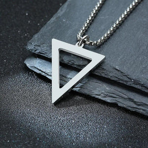 Geometric Triangle Pendant Necklace for Men, Stainless Steel Collar Jewelry