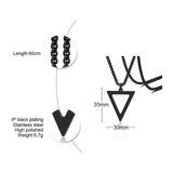 Geometric Triangle Pendant Necklace for Men, Stainless Steel Collar Jewelry