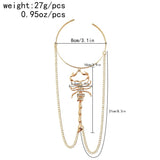 Bohemian Metal Rhinestone Arm Cuff Scorpion Tassel Bangles for Women