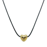 Love Heart Pendant Collar Necklace Short Rope Choker Jewelry