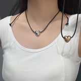 Love Heart Pendant Collar Necklace Short Rope Choker Jewelry