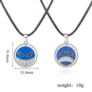 One Piece Anime Metal Necklace Rotating Pendant Chains Choker Collar