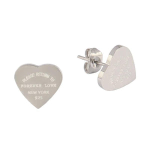 Stainless Steel Heart Pendant Necklace Forever Love Heart Charms Chain Jewelry