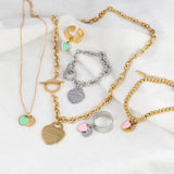 Stainless Steel Heart Pendant Necklace Forever Love Heart Charms Chain Jewelry
