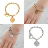 Stainless Steel Heart Pendant Necklace Forever Love Heart Charms Chain Jewelry