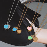 Stainless Steel Heart Pendant Necklace Forever Love Heart Charms Chain Jewelry
