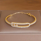 Crystal Hollow Geometric Bangles for Women