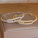 Crystal Hollow Geometric Bangles for Women