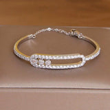 Crystal Hollow Geometric Bangles for Women