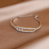 Crystal Hollow Geometric Bangles for Women