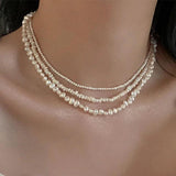 Vintage Freshwater Pearl Necklace French Chain Necklaces