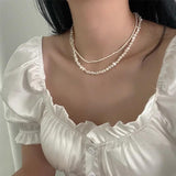 Vintage Freshwater Pearl Necklace French Chain Necklaces