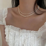 Vintage Freshwater Pearl Necklace French Chain Necklaces