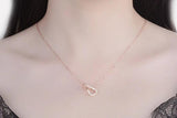 925 Silver Necklace Pendant Double Heart Crystal Pendant For Women