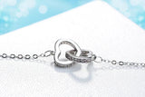 925 Silver Necklace Pendant Double Heart Crystal Pendant For Women