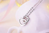 925 Silver Necklace Pendant Double Heart Crystal Pendant For Women