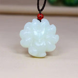 Jade Fox Pendant Necklace Stone Amulet Talisman Women Charm Jewelry