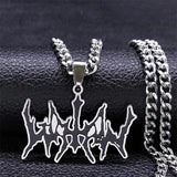WATAIN Band Pendant Necklace Stainless Steel Silver Choker Necklaces