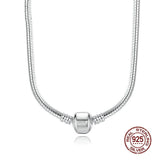 925 Sterling Silver Snake Chain Necklace Heart Love Wedding DIY Jewelry