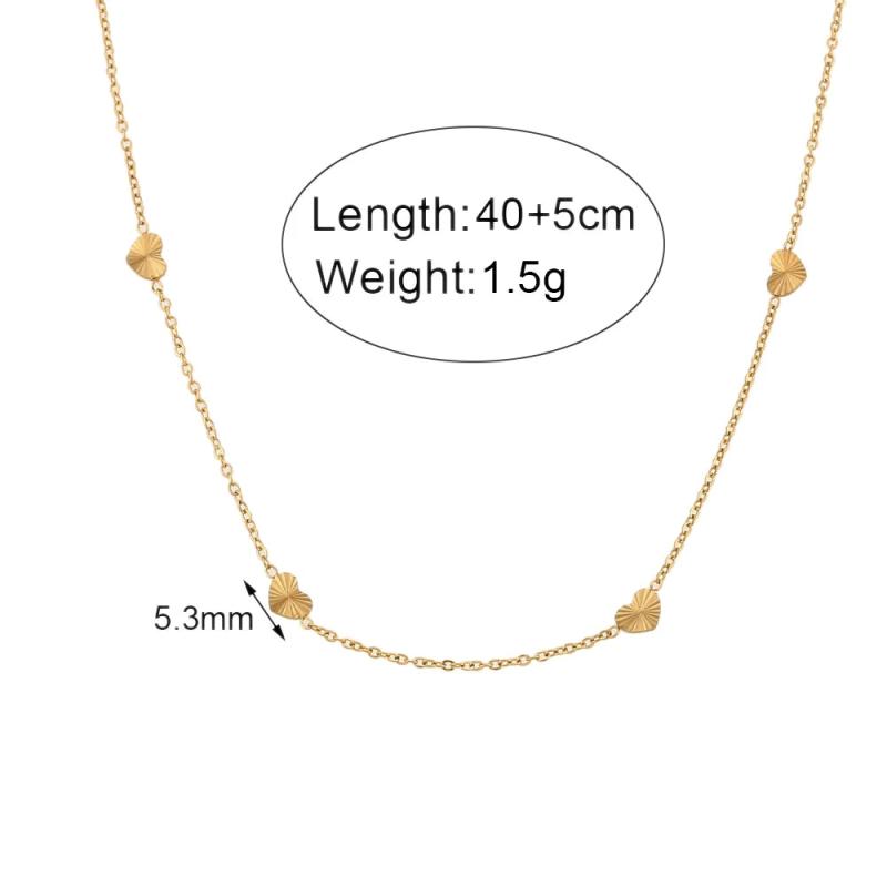 Dainty Sunburst Love Heart Charm Necklace Stainless Steel Chain