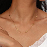 Dainty Sunburst Love Heart Charm Necklace Stainless Steel Chain