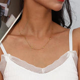 Dainty Sunburst Love Heart Charm Necklace Stainless Steel Chain