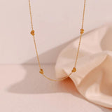 Dainty Sunburst Love Heart Charm Necklace Stainless Steel Chain