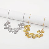 Exaggerated Leaf Pendant Choker Necklace Vintage Adjustable Box Chain Collares