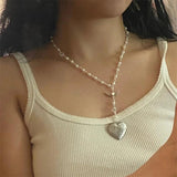 Heart Locket Rosary Style Necklace