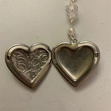 Heart Locket Rosary Style Necklace