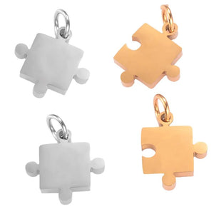 5 Pcs Stainless Steel Puzzle Charms for DIY Jewelry Making