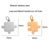 5 Pcs Stainless Steel Puzzle Charms for DIY Jewelry Making