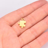 5 Pcs Stainless Steel Puzzle Charms for DIY Jewelry Making
