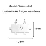 5 Pcs Stainless Steel Puzzle Charms for DIY Jewelry Making
