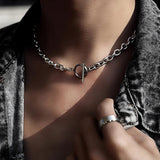Stainless Steel Chain Necklace Men Choker Gift