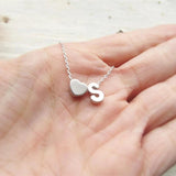 Minimalism Initial Necklace A-Y With Heart Pendants