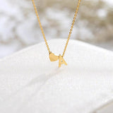 Minimalism Initial Necklace A-Y With Heart Pendants
