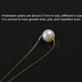 Temperament Freshwater Pearl Necklace Short Chain Stainless Steel 18k Plated