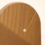 Temperament Freshwater Pearl Necklace Short Chain Stainless Steel 18k Plated