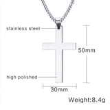 Philippians 4:13 Cross Pendant Stainless Steel Necklace for Men