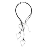Big Hollow Silver Love Heart Pendant Necklaces
