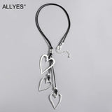 Big Hollow Silver Love Heart Pendant Necklaces