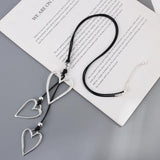 Big Hollow Silver Love Heart Pendant Necklaces